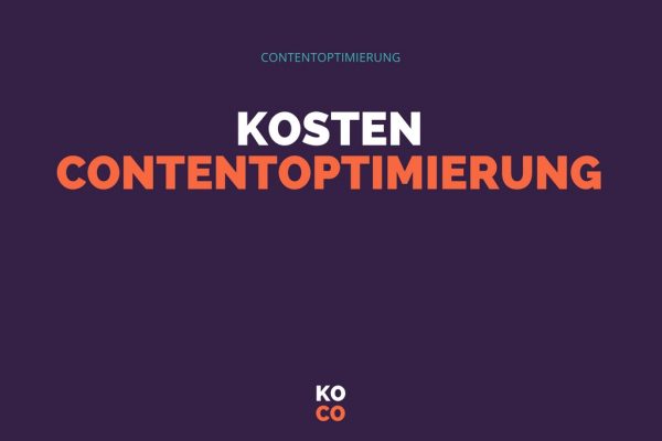 Kosten Contentoptimierung